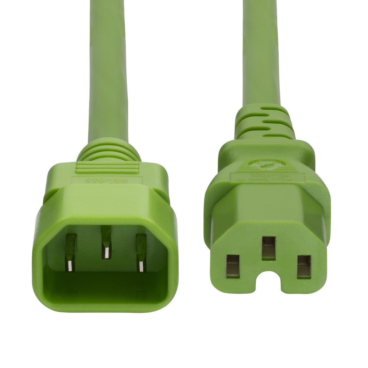 StarTech.com 6ft (1.8m) Heavy Duty PDU Power Cord, C14 to C15, 15A 250V, 14AWG, Green PDU Power Cable, C14 to C15 Heavy Gauge AC Power Cord, TAA Compliant, UL Listed