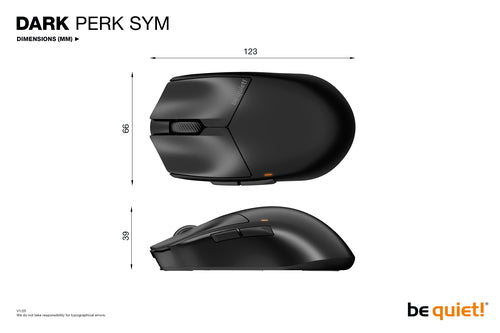 be quiet! Dark Perk Sym mouse Gaming Right-hand RF Wireless + USB Type-C Optical 32000 DPI
