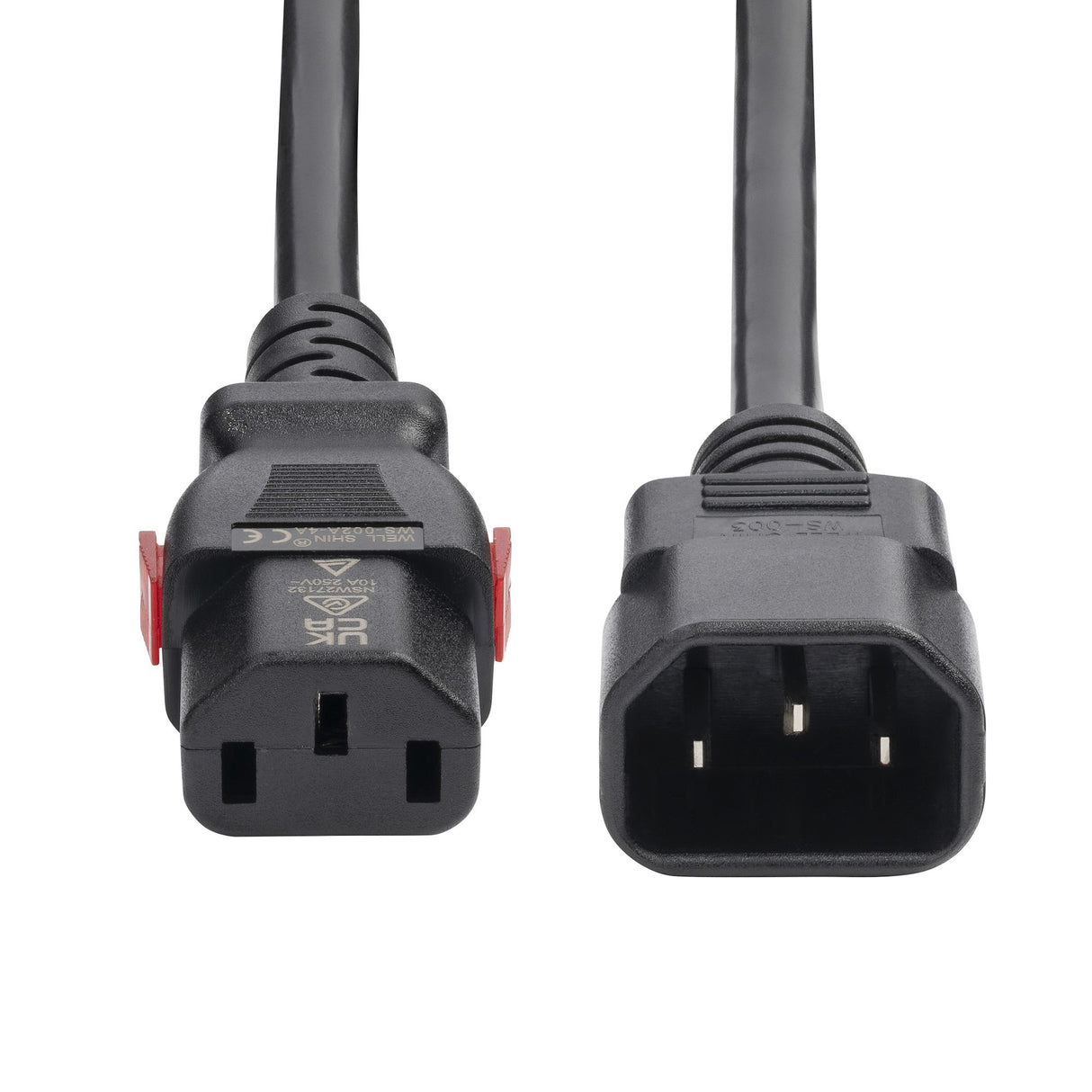 StarTech.com 4ft (1.2m) Power Extension Cord, PDU Style C14 to Locking C13, PDU Power Cord, 10A 250V, 18AWG, Power Extension Cable, TAA Compliant, UL Listed
