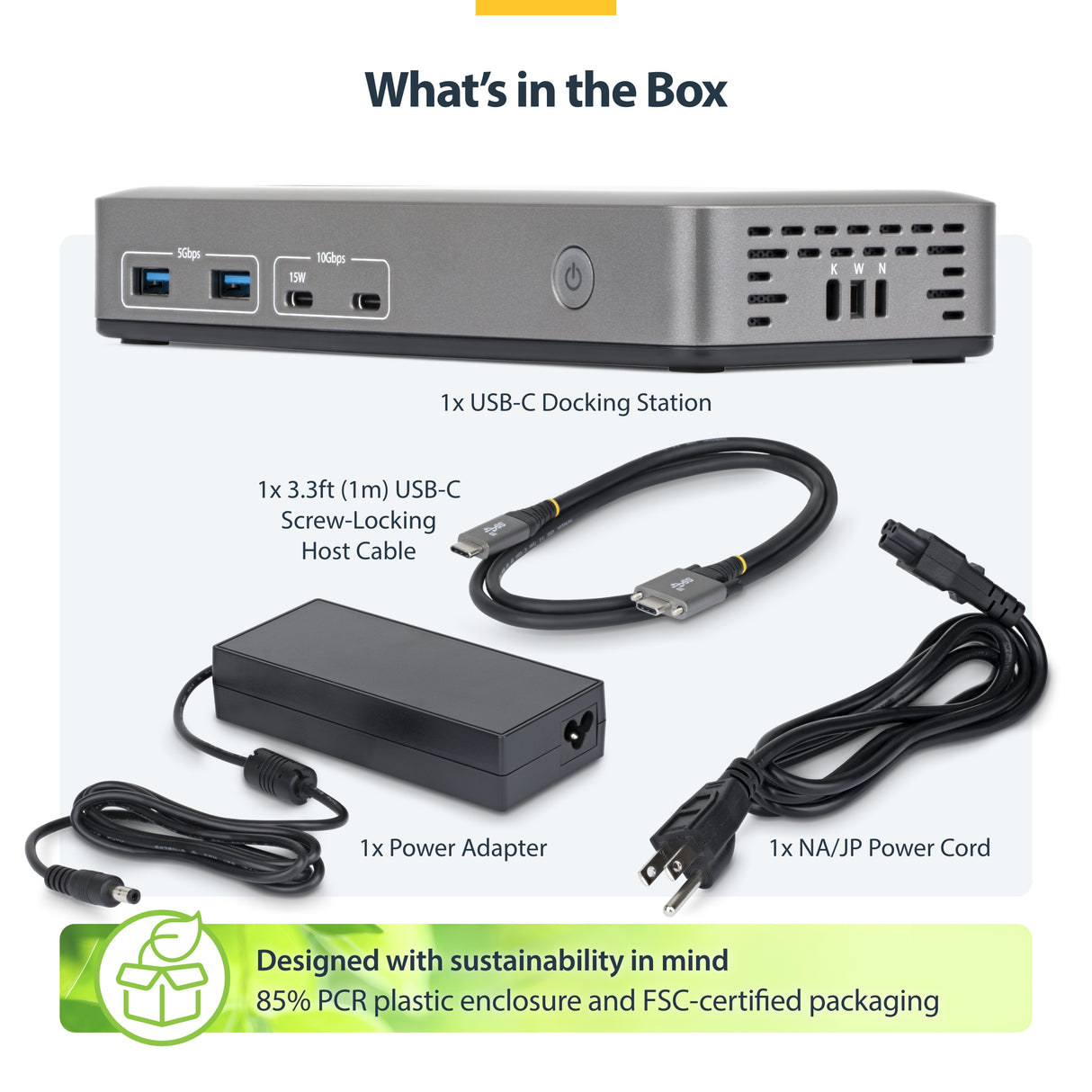 StarTech.com USB-C Docking Station Triple 4K Displays (2x 4K 60Hz, 1x 4K 30Hz), 100W Power Delivery, 6 USB Ports (10Gbps), Gigabit Ethernet, DisplayPort + HDMI, Driverless Windows Laptop Dock