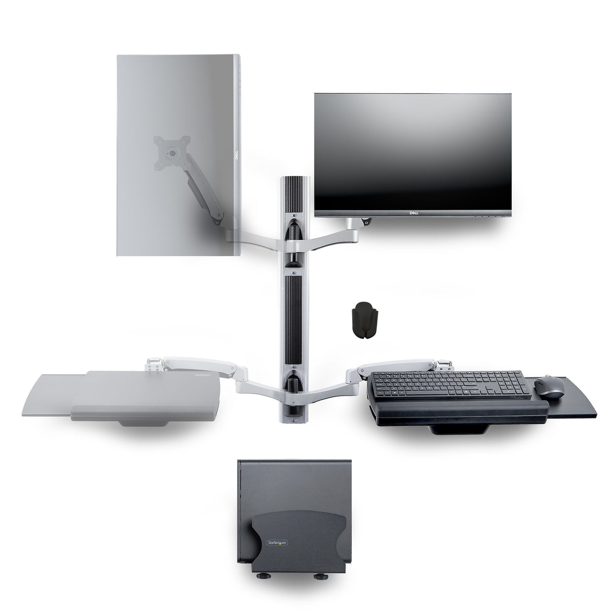 StarTech.com Wall Mount Workstation, VESA Mount For 32" Monitor (22lb/10kg), Fully Articulating Monitor Mount & Keyboard Tray - TAA