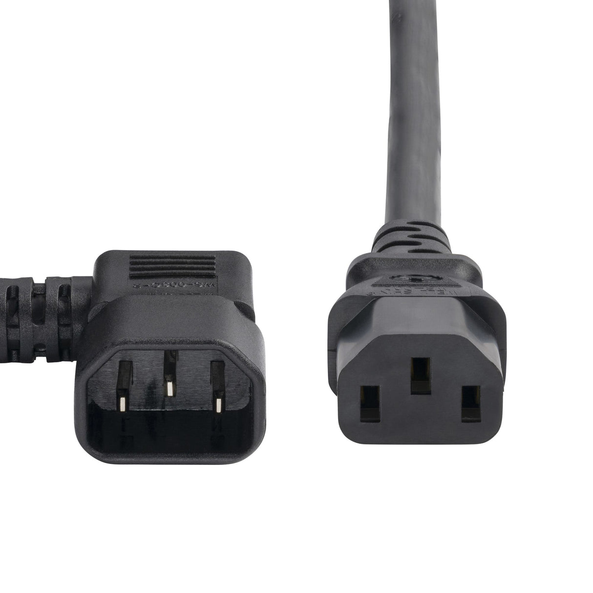 StarTech.com 6ft (1.8m) Heavy Duty Power Cord, Right Angle C14 to C13, PDU Power Cord, 15A 250V, 14AWG, Heavy Gauge Power Cable, TAA Compliant, UL Listed
