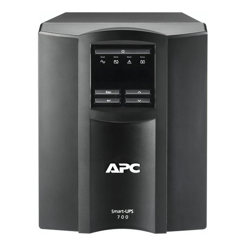 APC Smart-UPS, Line Interactive, 700VA, Tower, 120V, 8x NEMA 5-15R outlets, SmartSlot, Auto Sense Voltage 120V/230V, AVR, LCD