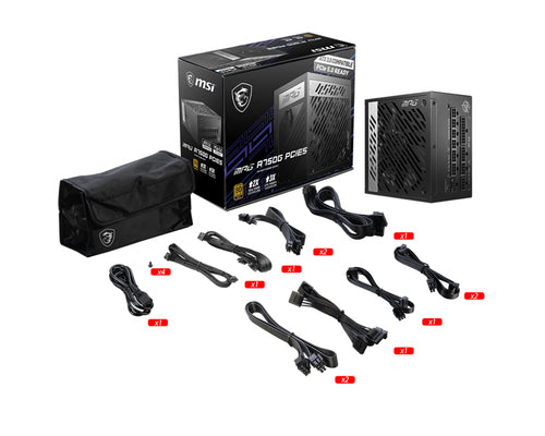 MSI MPG A750G PCIE5 power supply unit 750 W 20+4 pin ATX ATX Black