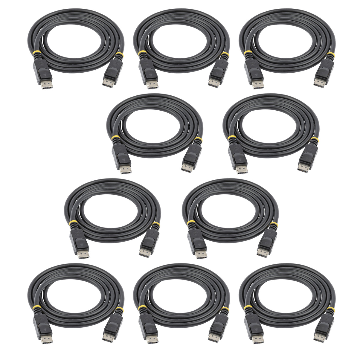 StarTech.com 6ft (1.8m) DisplayPort 1.2 Cable 10 Pack, 4K x 2K Ultra HD VESA Certified DisplayPort Cable, HBR2, DP to DP Cable for Monitor, Latching DP Connectors - DP 1.2 Cable Male/Male