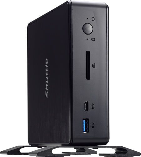 Shuttle Nano PC NC10U7 , Intel i7-8565U, 1x HDMI, 1x DP, 1x 2.5" bay, 1x M.2, 1x LAN, 1x COM, Wifi, 24/7 permanent operation, incl. VESA & Stand