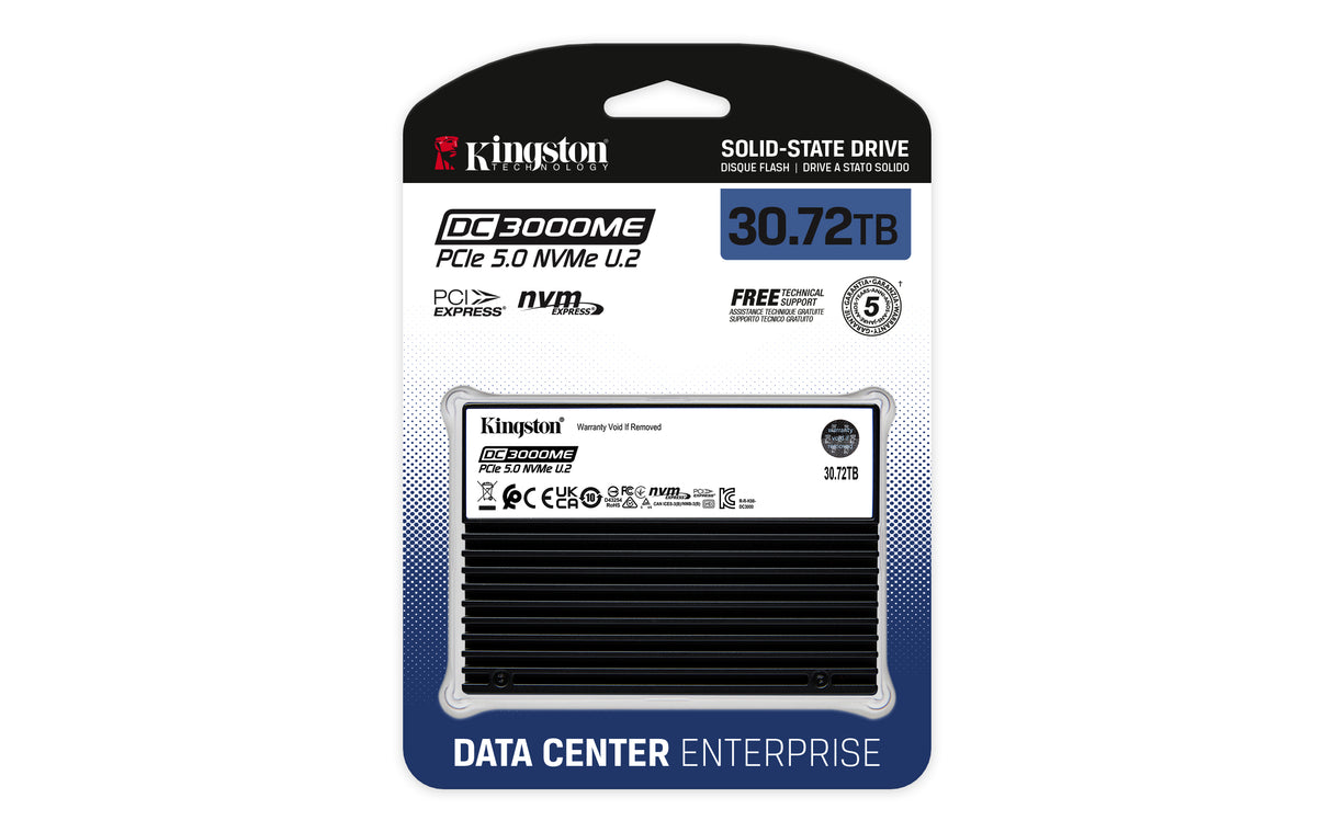 Kingston Technology 30.7TB DC3000ME U.2 PCIe 5.0 NVMe TCG Opal Enterprise SSD