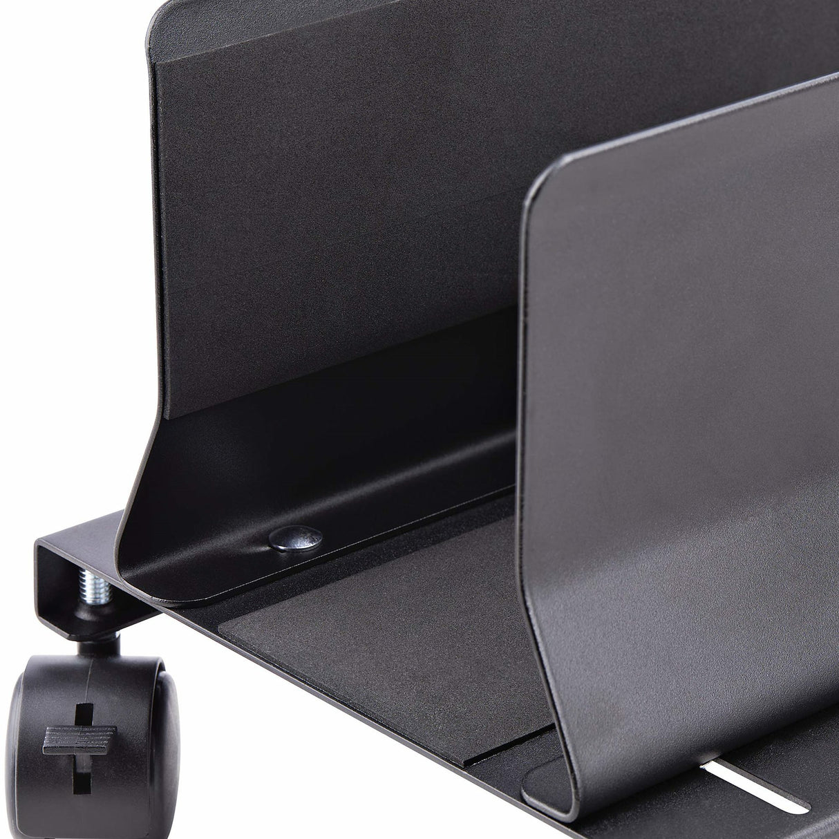 StarTech.com Computer Tower Cart, Rolling Mobile CPU Caddy on Wheels/Casters, Max Load 46.3lb/21kg, Adjustable PC Case Mount, Desktop Floor Stand, Steel Dolly, TAA