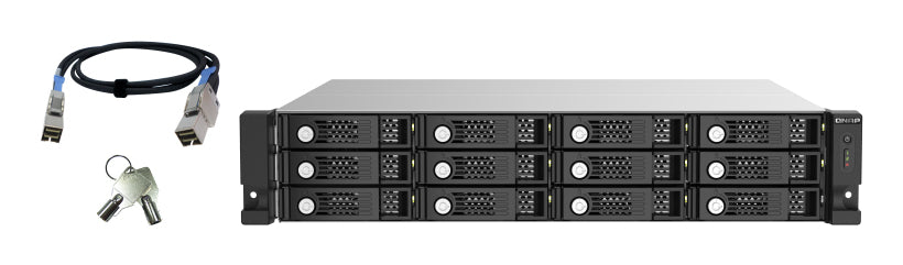 QNAP TL-R1220Sep-RP HDD/SSD enclosure Black, Grey 2.5/3.5"
