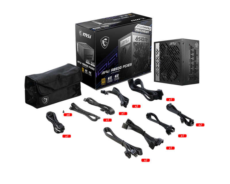 MSI MPG A850G power supply unit 850 W 24-pin ATX ATX Black