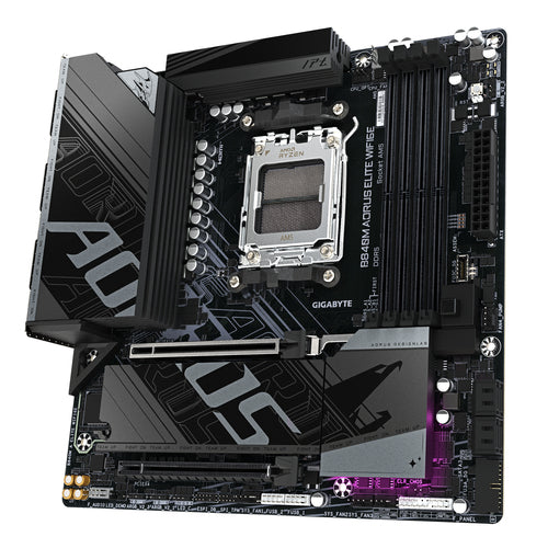 GIGABYTE B840M AORUS ELITE WIFI6E Motherboard - AMD Ryzen 9000 CPUs, 10+2+2 Phases VRM, up to 8200MHz DDR5(O.C), 2xPCIe 4.0 M.2, Wi-Fi 6E, 2.5GbE LAN, USB 3.2 Gen 2