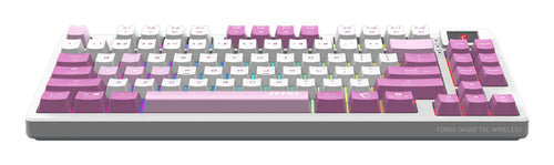 MSI FORGE GK600 TKL WIRELESS VIOLET keyboard Gaming USB + Bluetooth QWERTY Spanish Pink, Violet, White