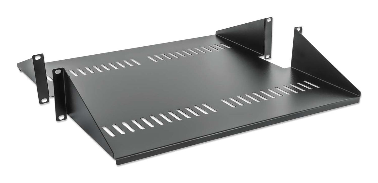 Intellinet 19" Double-Sided Cantilever Shelf, 2U, Double-Sided Shelf for 19" Rack, Max 25kg, Black, Three Year Warranty