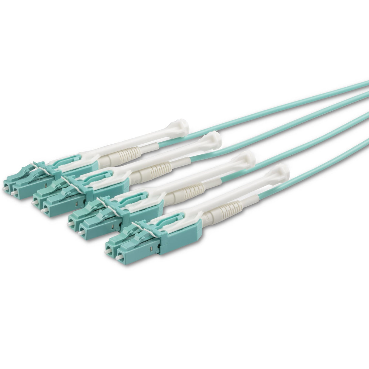 StarTech.com 5m (16.4ft) MTP(F)/PC to 4x LC/PC Duplex Breakout OM3 Multimode Fiber Optic Cable, OFNP Plenum, 40G Networks, Low Insertion Loss - Fiber Jumper Cord