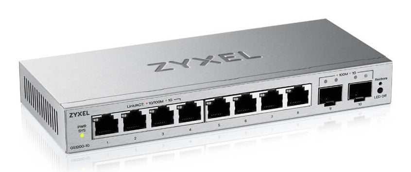 Zyxel GS1200-10v3 Managed L2 Gigabit Ethernet (10/100/1000) Desktop Grey
