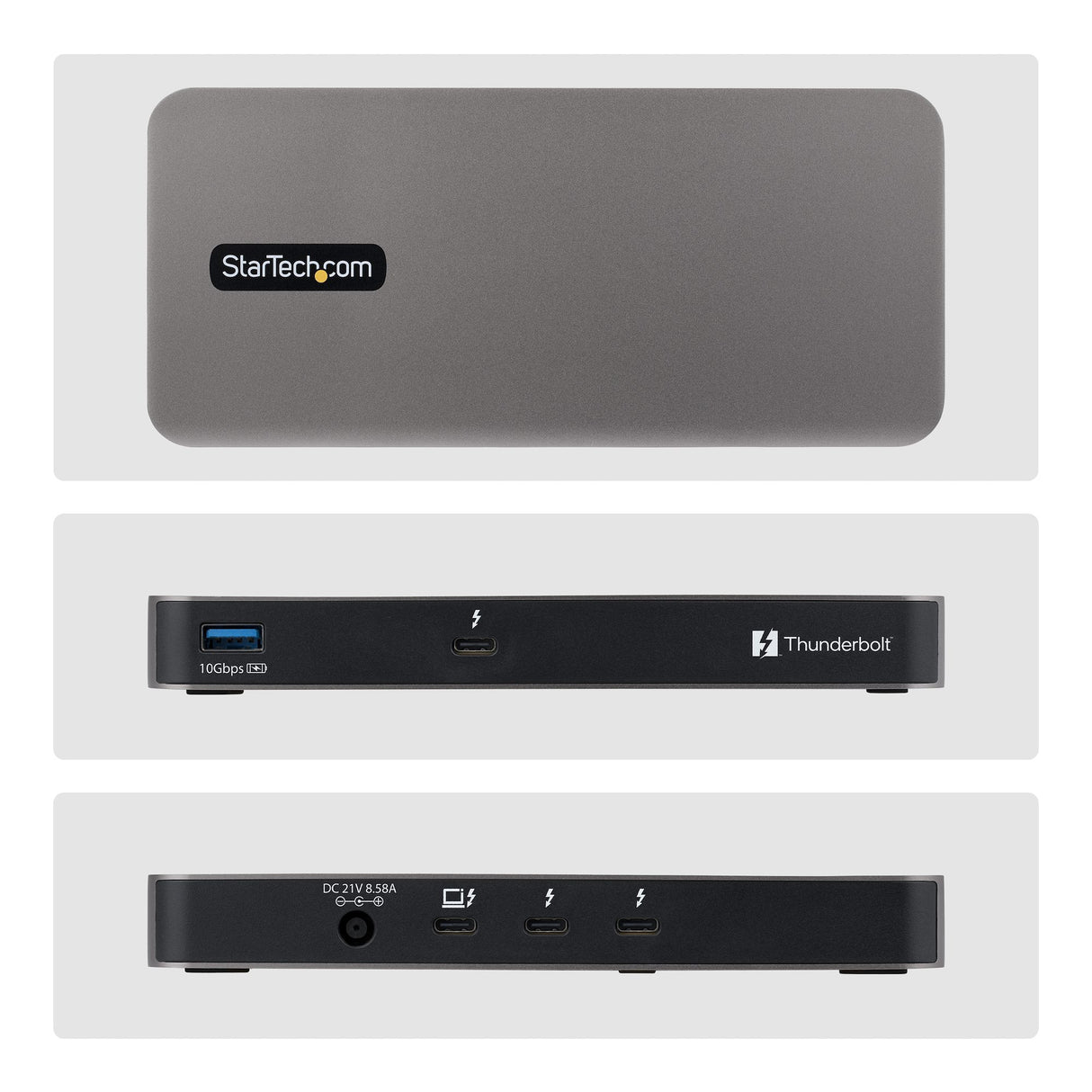 StarTech.com 4-Port Thunderbolt™ 5 Hub with Thunderbolt™ Share KVM, 80/120Gbps, 8K 60Hz or 4K 144Hz, 140W PD, USB-A 10Gbps, TB4 & USB4, MacBook M5 Pro M5 Max