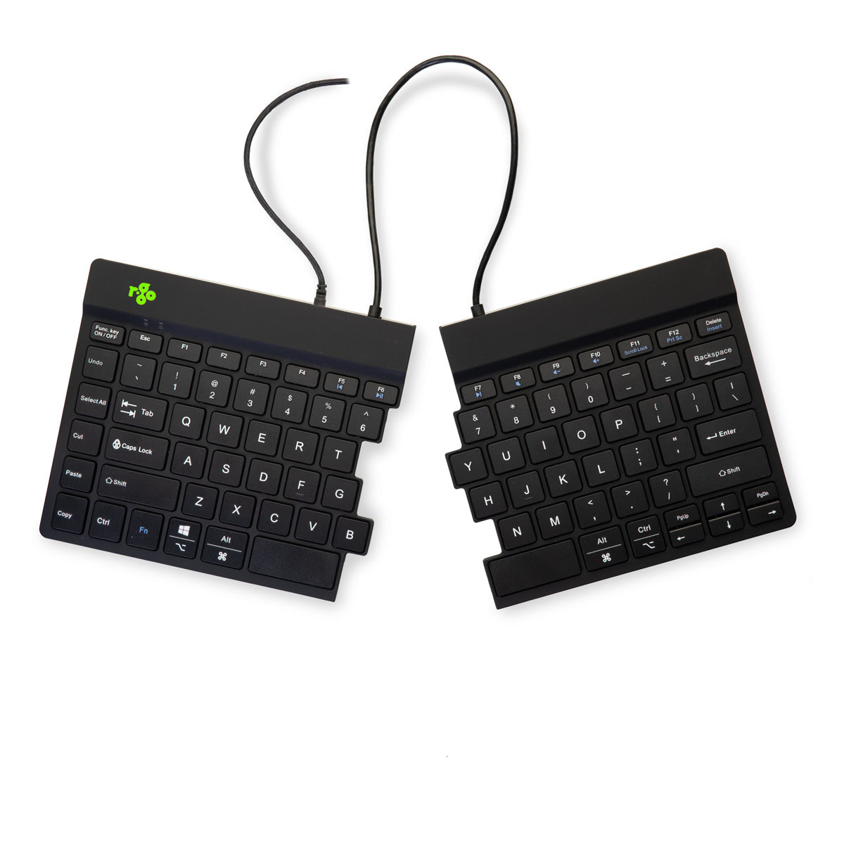 R-Go Tools Ergonomic keyboard R-Go Split Break v2 with break software, ergonomic split keyboard, QWERTY (US), Wired, black