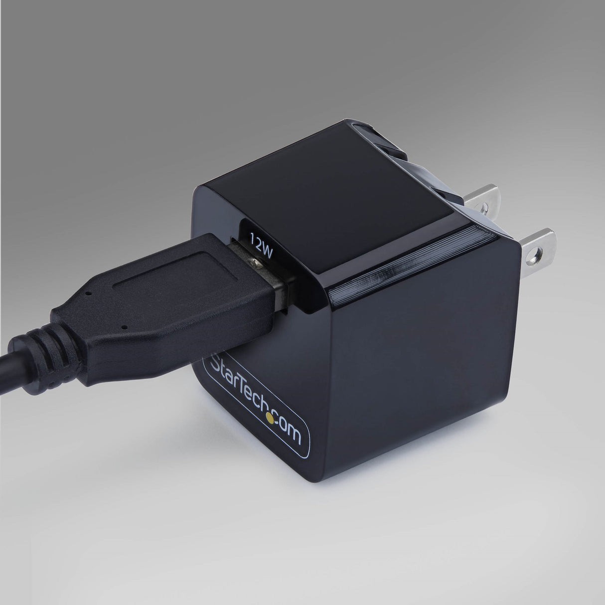 StarTech.com 12W One-Port USB-A Wall Charger, 1x USB-A, iPhone Pro/17/16, iPad, Samsung Galaxy, Portable USB Charger, USB Type A Wall Charger, Black