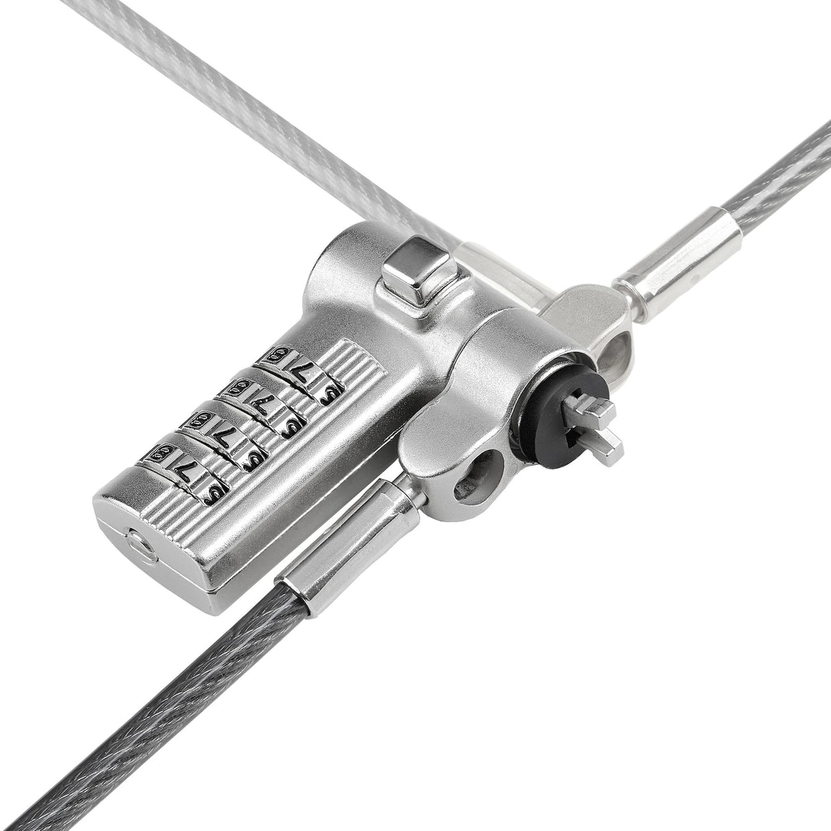 StarTech.com Universal Laptop Lock 6.6ft (2m), Security Cable For Notebook Compatible With Noble Wedge®/Nano/K-Slot; Keyless Combination Locking Cable, Anti-Theft Cut-Resistant Steel Cable - TAA