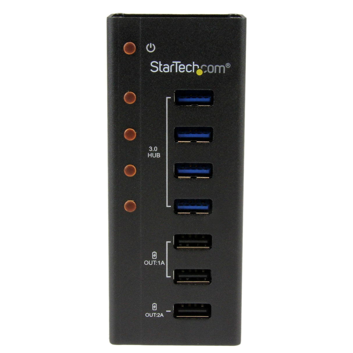 StarTech.com 4 Port USB 3.0 Hub (5Gbps) plus 3 Dedicated USB Charging Ports (2 x 1A & 1 x 2A) - Wall Mountable Metal Enclosure