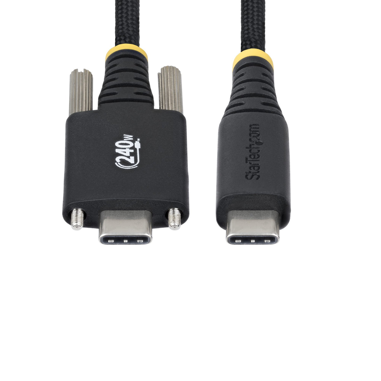 StarTech.com 10ft (3m) USB-C Charging Cable, Durable and Ultra-Flexible, Side Screw Locking, 240W (5A) PD EPR, USB 2.0 Laptop Charger Cable, USB-IF Certified, Rugged USB-C Charging Cord