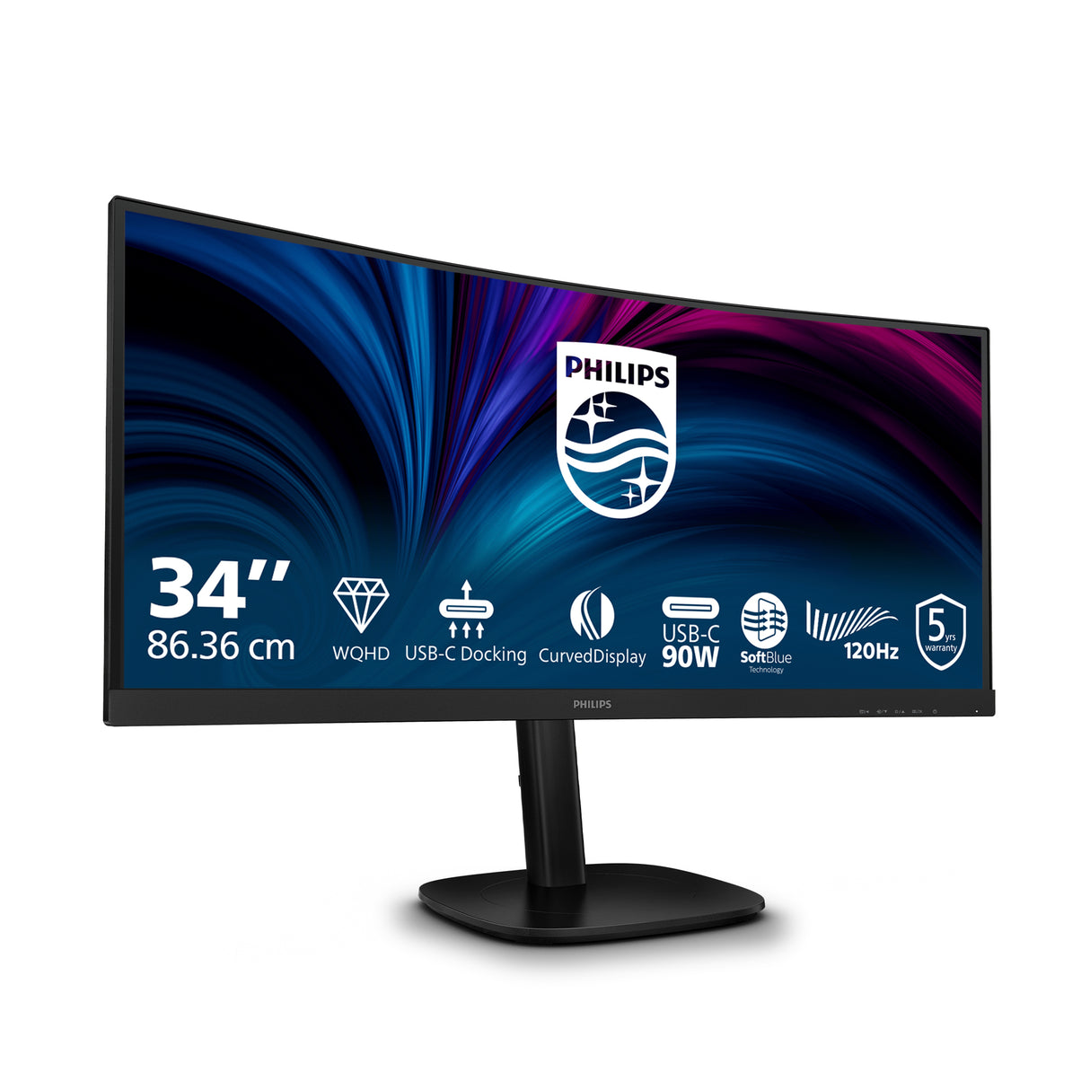 Philips 3000 series 34B2U3600C/27 computer monitor 86.4 cm (34") 3440 x 1440 pixels Wide Quad HD LCD Black