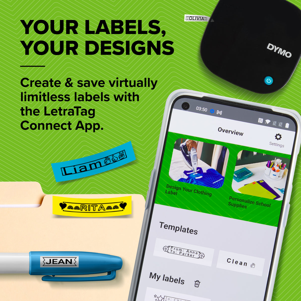 DYMO LetraTag 200B Bluetooth Label Maker Value Pack | Compact Label Printer | Connects Through Bluetooth Wireless Technology to iOS and Android | Includes 2 Assorted Label Tapes