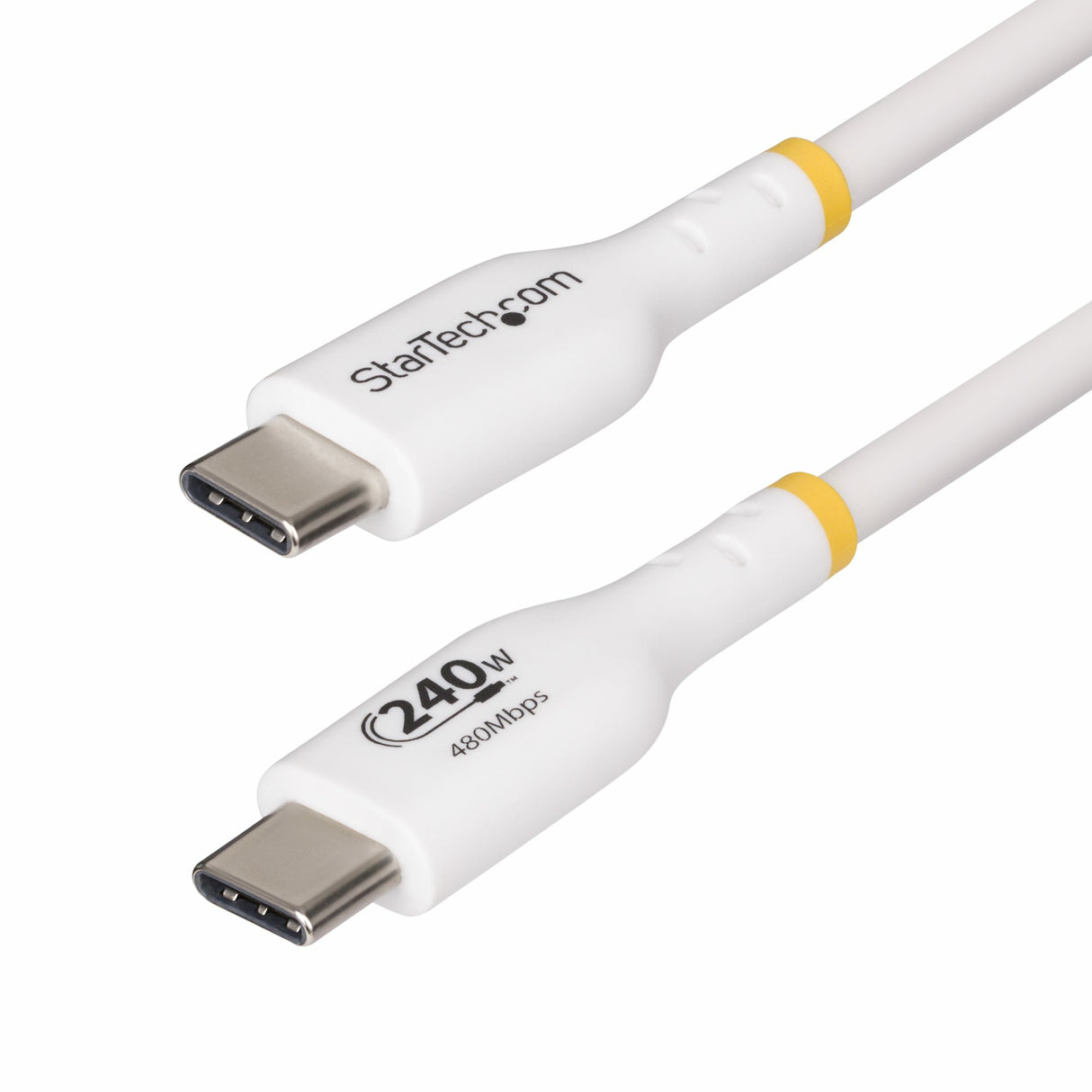 StarTech.com 13ft White USB-C Charging Cable, USB-IF Certified USB C Cable, 240W PD EPR, USB 2.0 Type-C Laptop Charger Cord, USB-C Data Transfer Cable, TPE Jacket