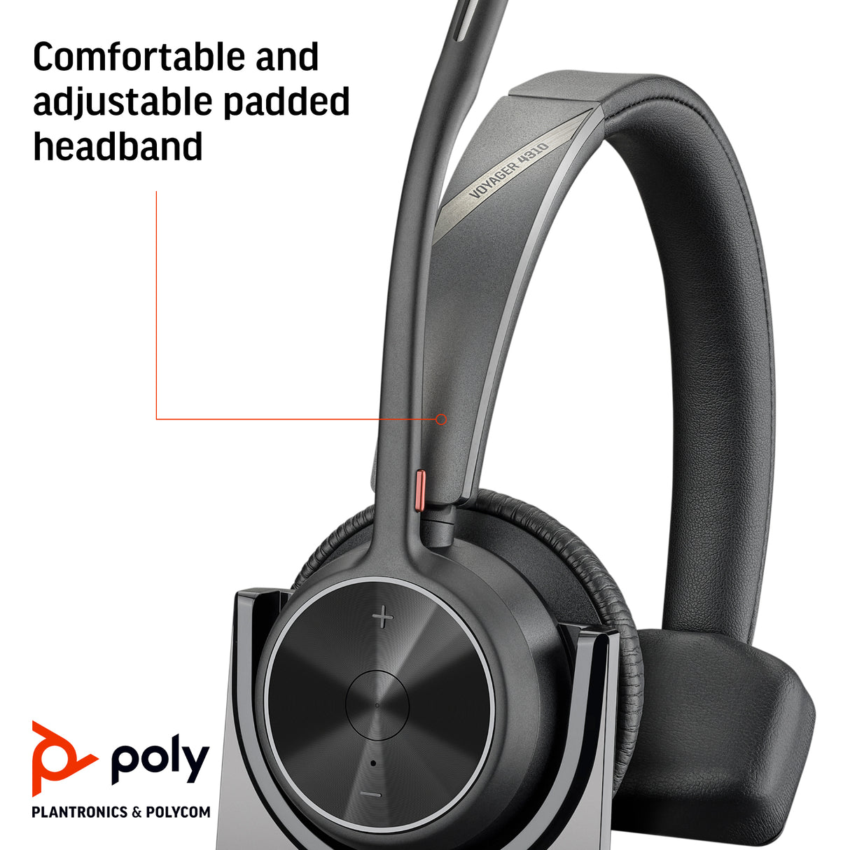 HP Poly Voyager 4310 USB-C Headset +BT700 dongle +Charging Stand