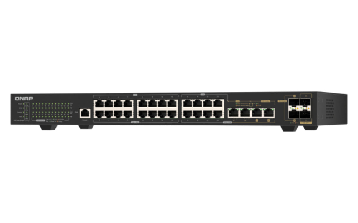 QNAP QSW-M2130P-2C2S26T network switch Managed L2 2.5G Ethernet (100/1000/2500) Power over Ethernet (PoE) 1U Black