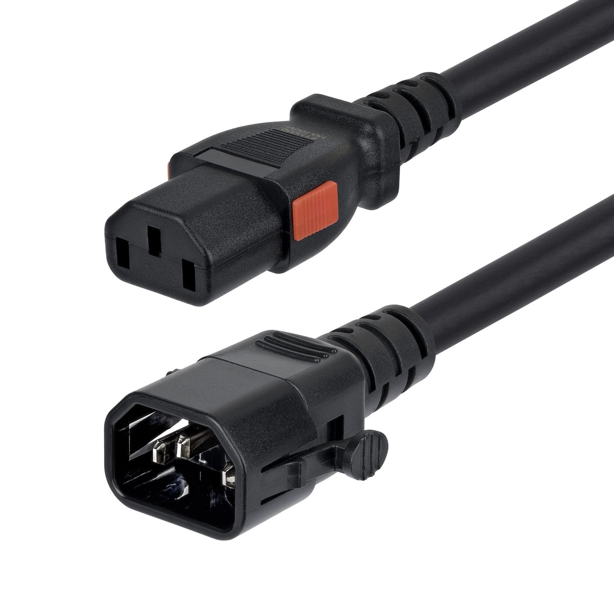 StarTech.com 6ft (1.8m) Heavy Duty Power Extension Cord, Locking C14 to Locking C13, PDU Power Cord, 15A 250V, 14AWG, AC Power Cable Extension, TAA Compliant, UL Listed