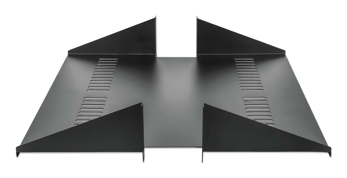 Intellinet 19" Double-Sided Cantilever Shelf, 2U, Double-Sided Shelf for 19" Rack, Max 25kg, Black, Three Year Warranty