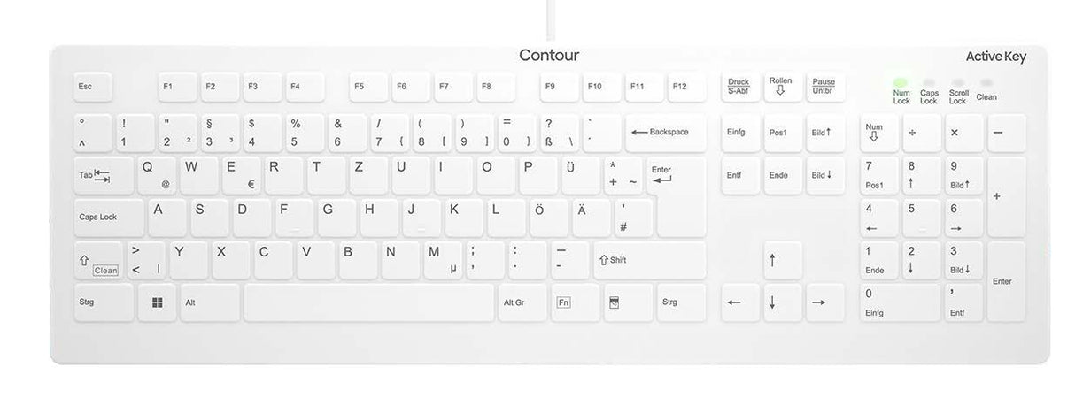 Contour Design Active Key AK-C8112-US-W keyboard Medical USB QWERTY Belgian White