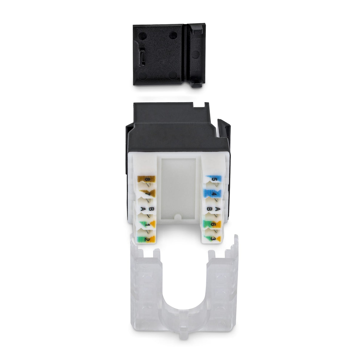 StarTech.com Cat6 Keystone Jack, 24-Pack RJ45 Ethernet Keystone Jacks, UTP Cat6 Wall Jack, 180-Degree 110 Punch Down, Black