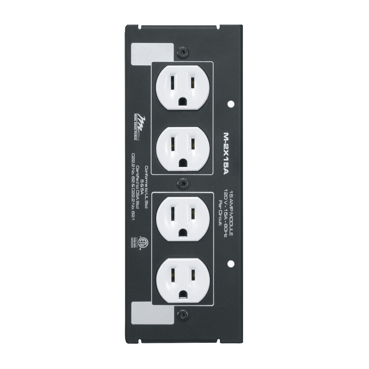 Middle Atlantic M-2X15A power distribution unit (PDU) 4 AC outlet(s) Black, White