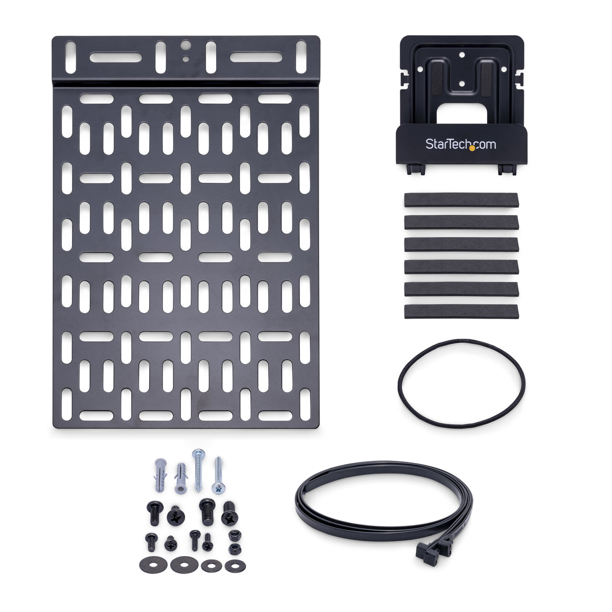 StarTech.com Universal TV Accessory Mount - Adjustable TV & Wall Mount Bracket - Media Players/Router/Modem/AV Switches & Extenders/Apple TV - Hidden Cable Box Mount Behind TV - 11lb (5kg)