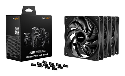 be quiet! Pure Wings 3 120mm | PWM high-speed Triple Pack Computer case Fan 12 cm Black 3 pc(s)