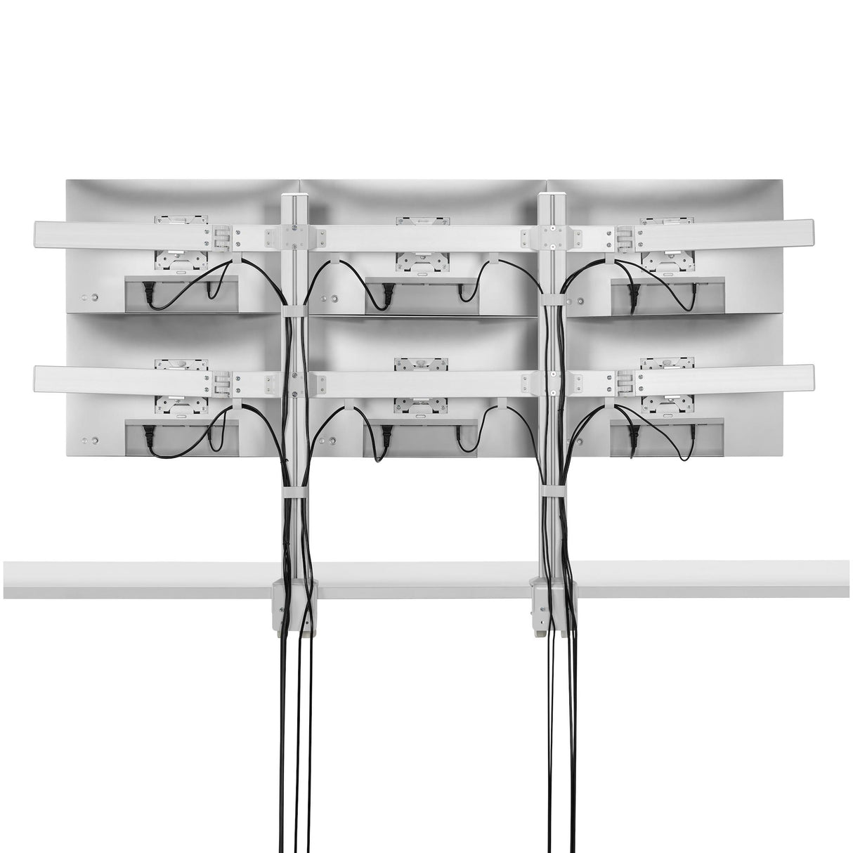 StarTech.com Six-Monitor Desk Mount with Crossbar, Up To 32-inch Computer Screens, Max 17.6lb (8kg) each, Dual Column, C-clamp/Grommet, Height Adjustable