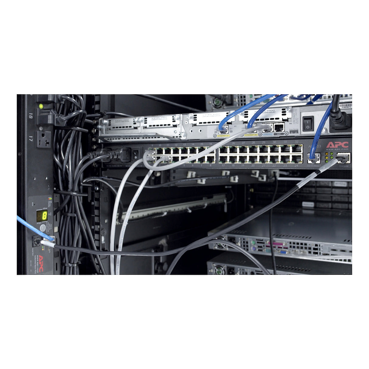 APC NetShelter Cable Management, Vertical Cable Manager, Cable Rings, Set of 8, Black, 55 mm x 766 mm x 85 mm