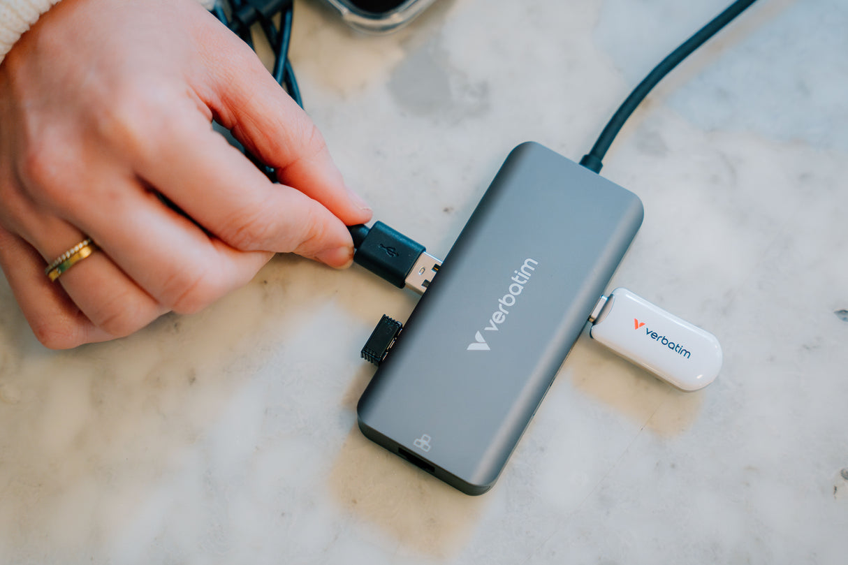 Verbatim USB-C Essentials Multiport Hub 6 ports: RJ45, HDMI, USB-C PD, 3 x USB-A 3.2 Gen 1