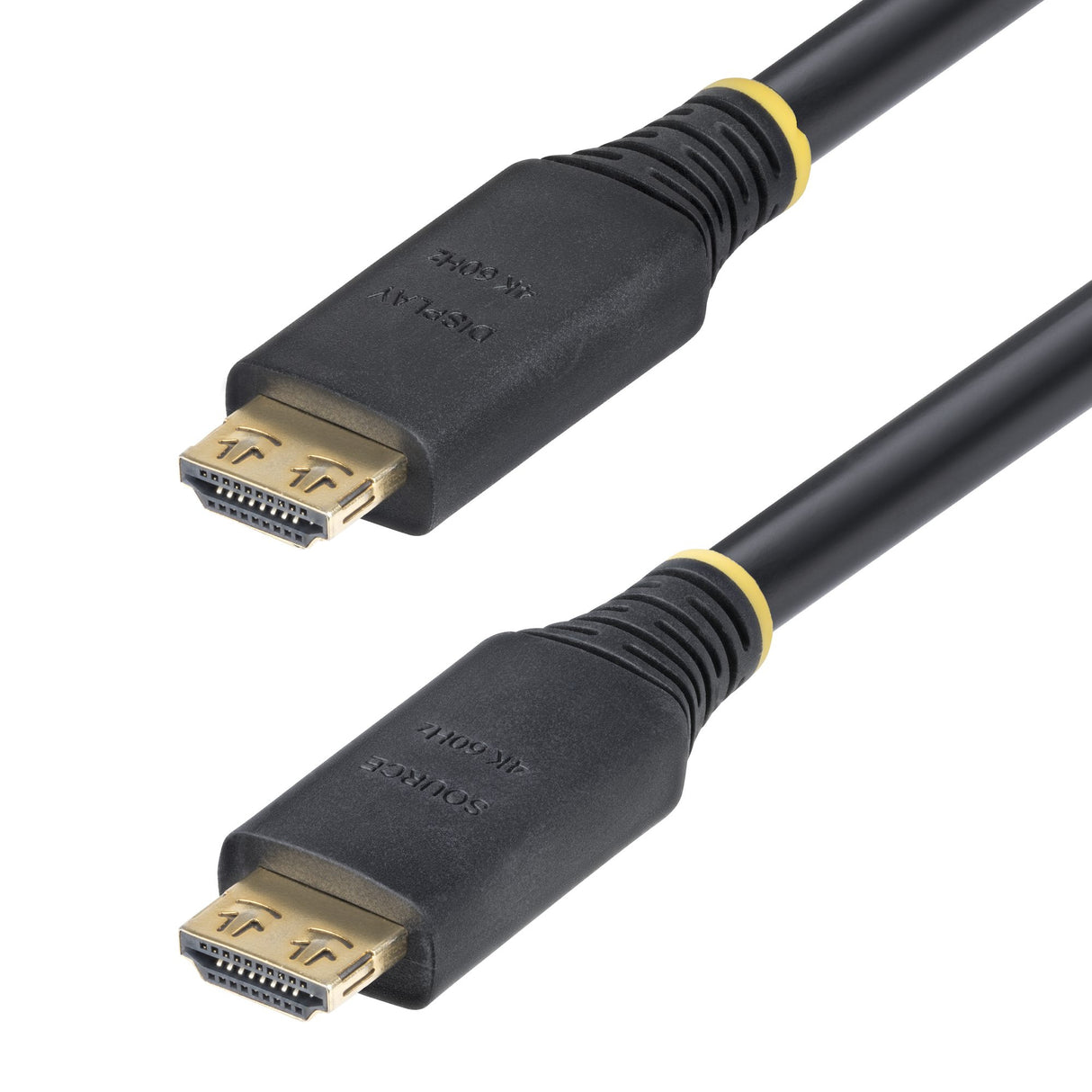 StarTech.com 15m (50ft) Active High Speed HDMI Cable with Gripping Connectors, 4K 60Hz/1440p 144Hz, HDR10/HDCP 2.2/ARC, 18Gbps, UHD HDMI Cord for TV/Monitor/Display, TPE Jacket