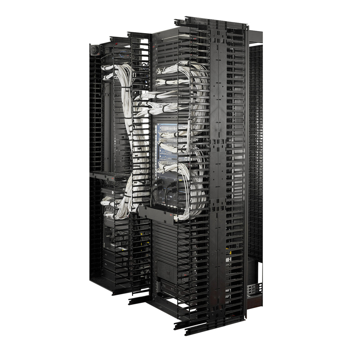 APC Valueline, Vertical Cable Manager for 2 & 4 Post Racks, 84"H X 12"W, Double-Sided with Doors