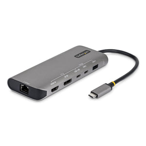 StarTech.com USB4 Multiport Adapter, Driverless Dual-4K for macOS and Windows, 140W Power Delivery Charging, 3-Port 10Gbps Hub, 2.5GbE, Mini Dock