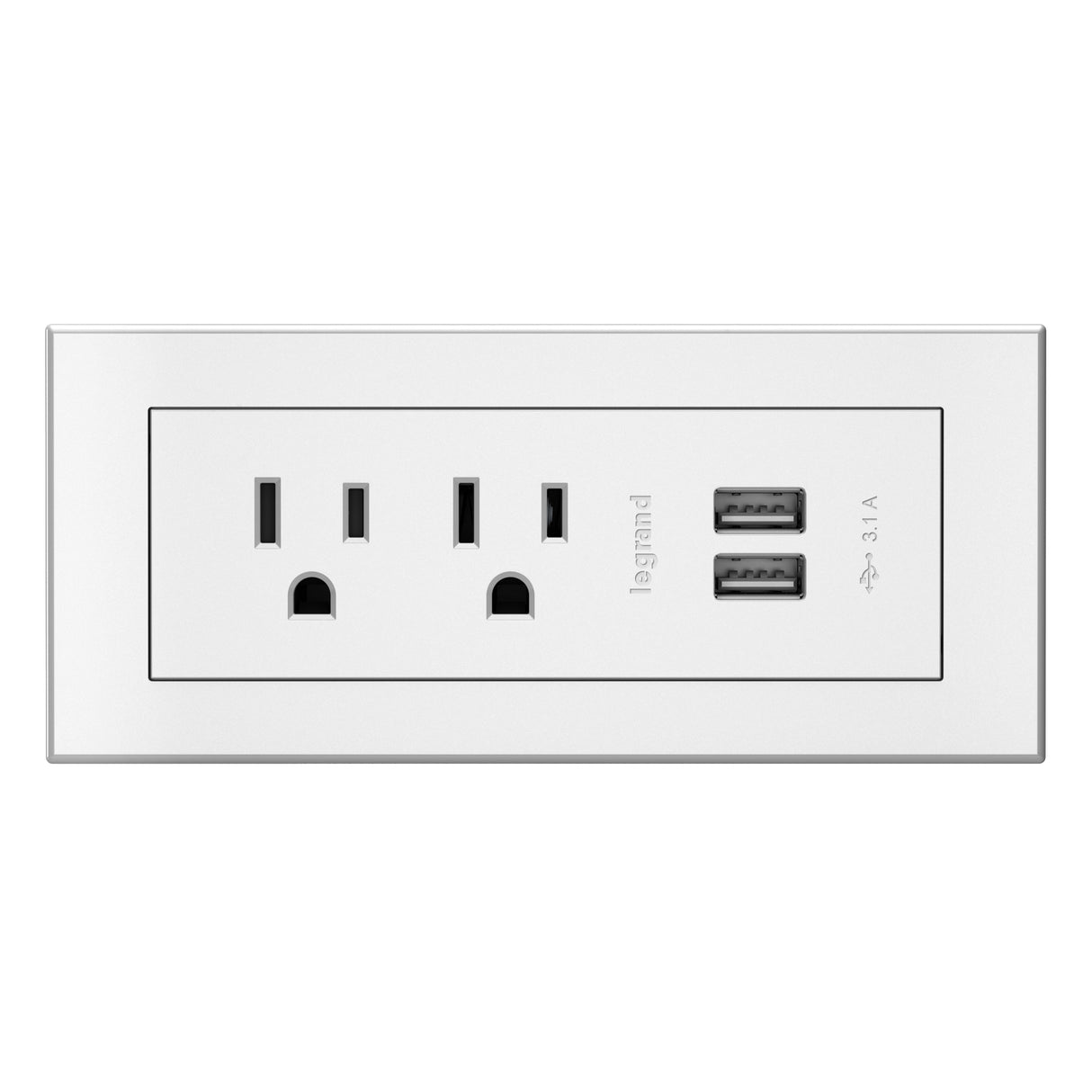Chief radiant Power Center, 2 AC, 2 USB-A, White