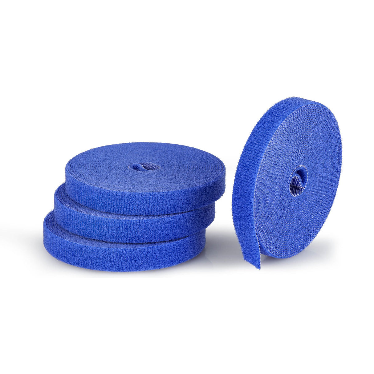 StarTech.com 4-pack 15ft (4.6m) Hook and Loop Roll, 0.5in Wide, Blue, Cut-to-Size Reusable Cable Ties, Fastener Tape, Adjustable Fabric Wraps, Bulk Roll