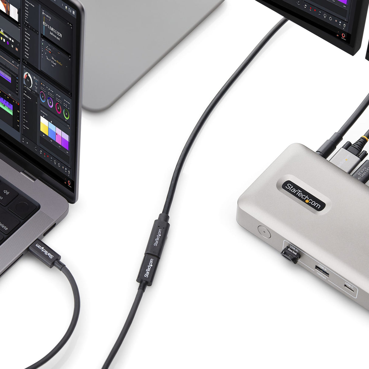 StarTech.com 2ft (60cm) 40Gbps USB4 Extension Cable, Thunderbolt 4 Compatible, 240W Charging, 8K 60Hz/4K 240Hz, USB-C Extender Cord, DP2.1 Type C Male to Female, MacBook, iPhone, iPad