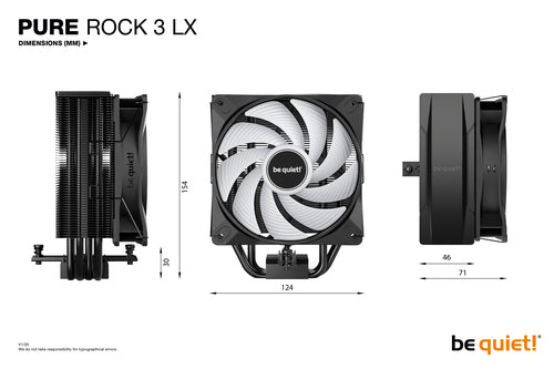 be quiet! Pure Rock 3 LX Processor Air cooler 12 cm Black 1 pc(s)