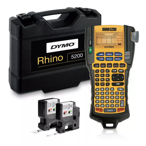 DYMO RHINO Industrial Label Maker | 5200 Label MakerTime-Saving Hot KeysPrints FastDurable Label Maker For Job Sites and Heavy-Duty Labeling Jobs (ANZ Type I Plug)