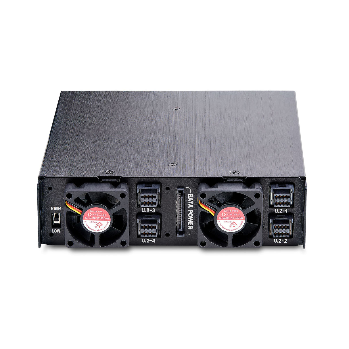 StarTech.com 4-Bay Backplane for U.2 Drives, Fits in a 5.25inch Bay, Quad-Bay Mobile Rack Enclosure for 2.5inch U.2 (SFF-8639) HDD/SSDs, Includes Mini-SAS HD Cables and Removeable Trays - Backplane with Fans