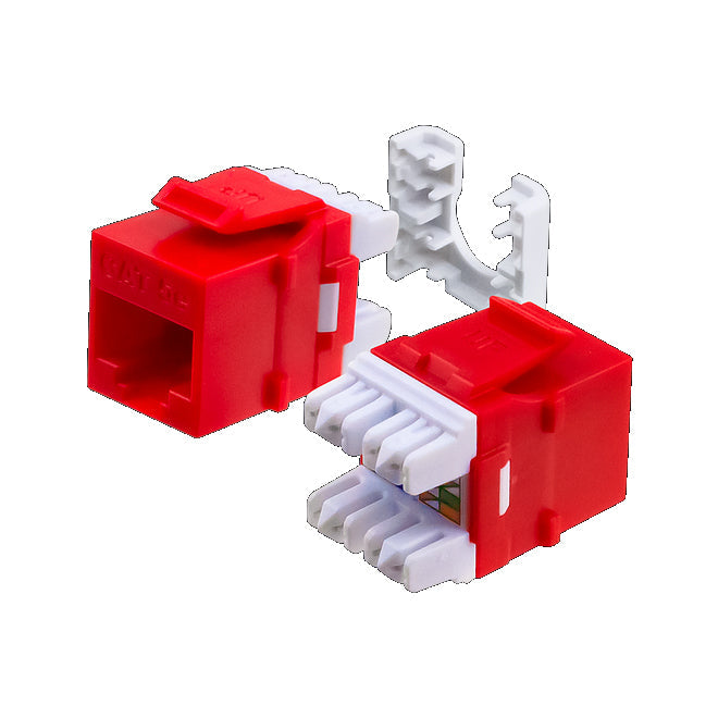Wavenet Keystone Jack CAT5E, HD Series, UTP, 110, 8P8C,T568A/B, Red